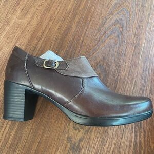 Clarks Brown Leather Heeled Shoes